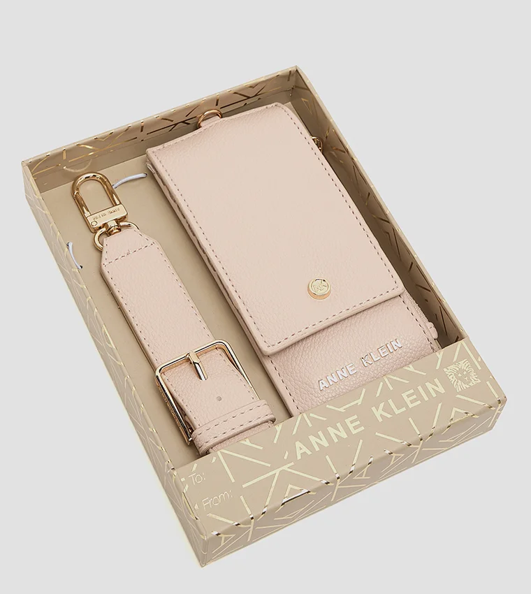 ANNE KLEIN  Anne Klein Logo Detail Zippered Wallet for Women | Best Price UAE